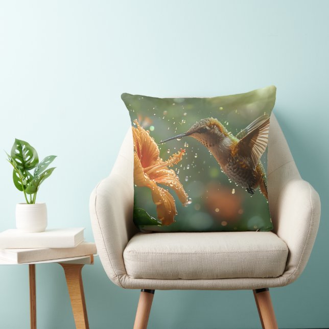 Cojín Decorativo Colorful Flower and Hummingbird (Silla)