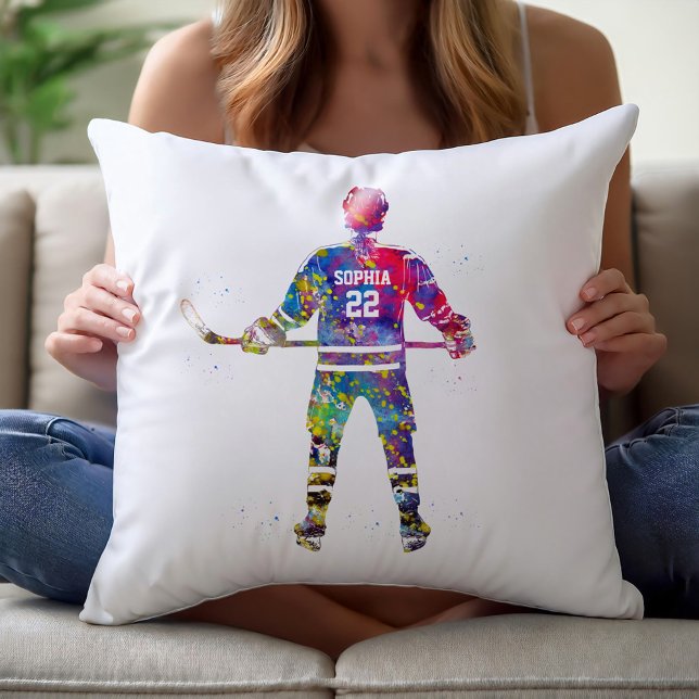 Cojín Decorativo Colorful Hockey Player (Subido por el creador)