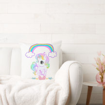 Colorful magic-themed pillow for children's or liv