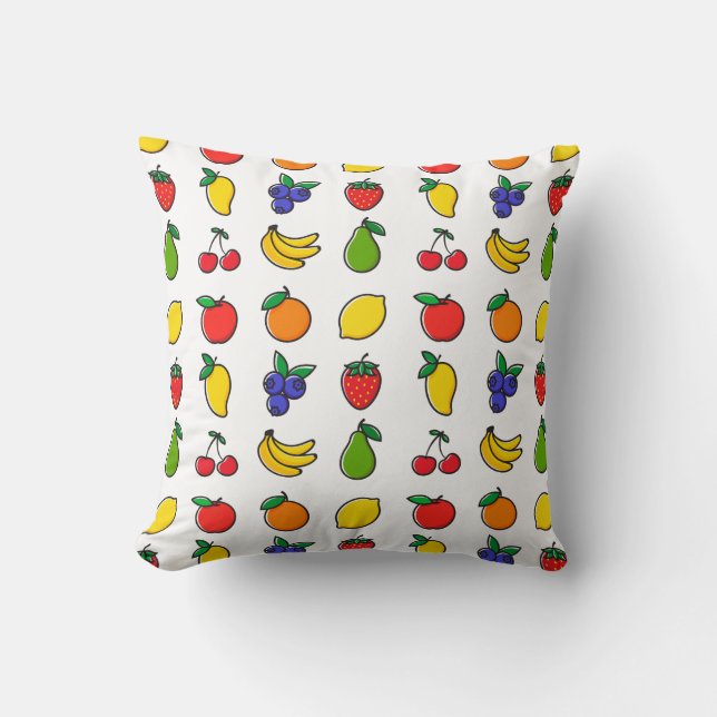 Cojín Decorativo Colorful Mixed Fruit Pattern (Anverso)