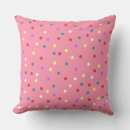 Cojín Decorativo Colorful Polka Dots on Pink