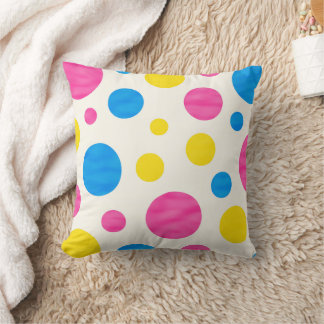 Cojín Decorativo Colorful Polka Dots Pink Blue Yellow Retro