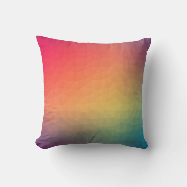 Cojín Decorativo Colorful rainbow gradient geometric (Anverso)