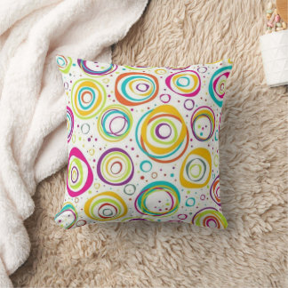 Cojín Decorativo Colorful Retro Circle Pattern Throw Pillow