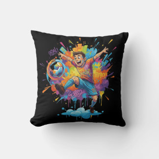 Cojín Decorativo Colorful Soccer Boy Throw Pillow