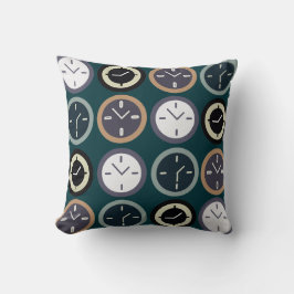 Cojín Decorativo Colorful Time Clock Pattern Watchmaker Horologist