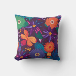 Cojín Decorativo Colorful Tropical Floral Pattern with Bold Blooms
