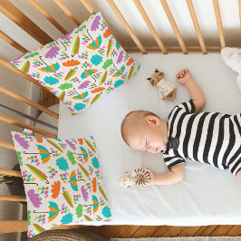 Cojín Decorativo Colorful Umbrellas with Clouds and Raindrops