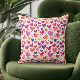 Cojín Decorativo Colorida acuarela corazón el día de la madre