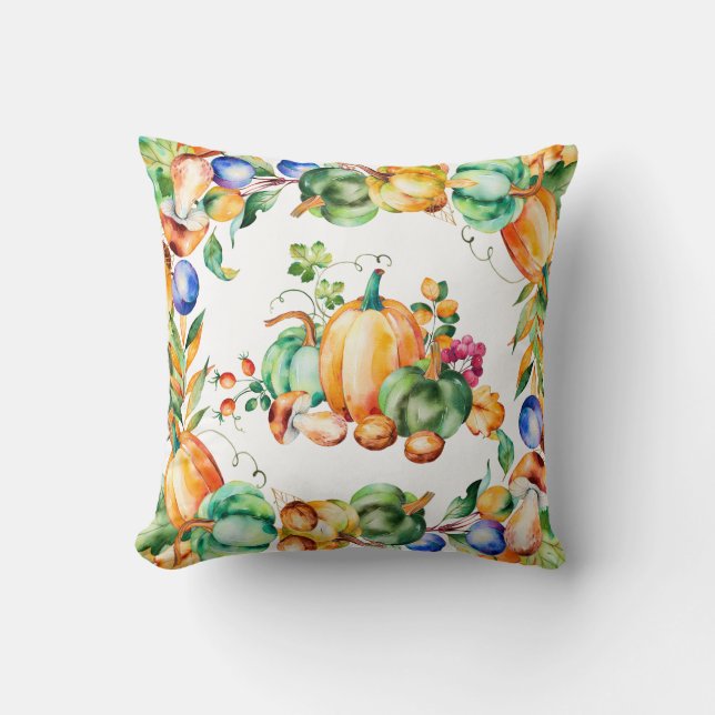 Cojín Decorativo Colorida cosecha otoñal (Anverso)