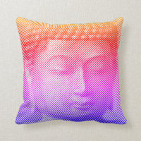 Colorida estatua de Buda Face formada por líneas