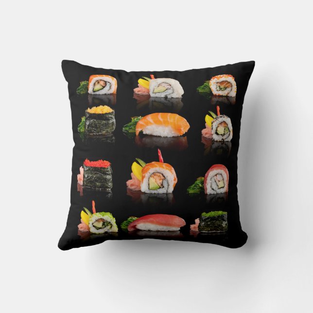 Cojín Decorativo Colorida foto de sushi (Reverso)