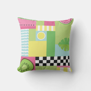 Cojín Decorativo Colorida fruta de verano sandía kiwi pop