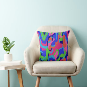 Cojín Decorativo Colorida impresión abstracta en colores retro