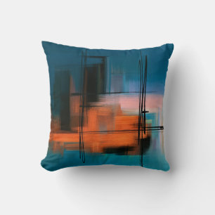 Cojín Decorativo Colorida pintura acrílica abstracta. Paisajes surr