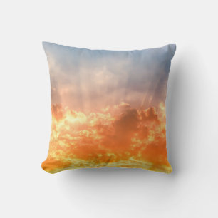 Cojín Decorativo Colorida puesta de sol: ardiente crepúsculo.