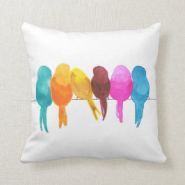 Cojín Decorativo Coloridas Aves acuáticas 
