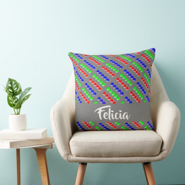 Cojín Decorativo Coloridas cuentas en gris (Silla)
