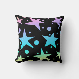 Cojín Decorativo Coloridas estrellas de ómbre y colección de puntos
