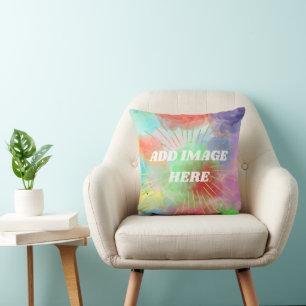 Cojín Decorativo Coloridas Nubes De Verano Acuarela Para Mamá Abuel