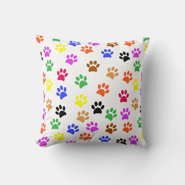 Cojín Decorativo Coloridas Paws (Anverso)
