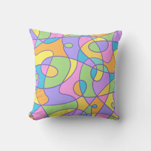 Cojín Decorativo Colorido Abstract Doodly Design