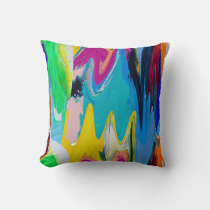 Cojín Decorativo Colorido, abstracto, desenfoque del movimiento de 