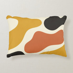 Cojín Decorativo colorido abstracto mostaza amarillo y naranja