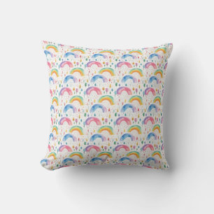 Cojín Decorativo Colorido arcoiris y un patrón sin soldadura de árb