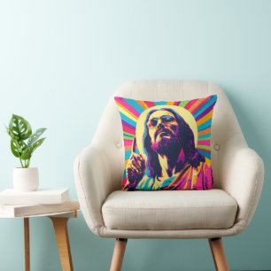 Cojín Decorativo Colorido arte pop Guay Jesus