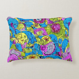 Cojín Decorativo Colorido artístico lindo feliz abstracto y frutos