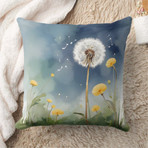 Cojín Decorativo Colorido Dandelion Watercolor Art