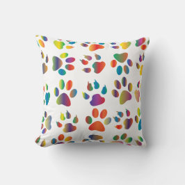 Cojín decorativo colorido de garras de perro