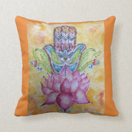 Cojín decorativo colorido de la acuarela de Hamsa