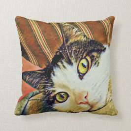 Cojín decorativo colorido del gato