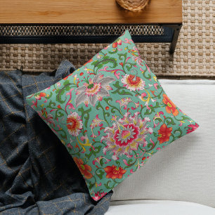 Cojín Decorativo Colorido elegante patrón asiático floral Chinoiser