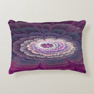 Cojín Decorativo Colorido Floral Abstracto Arte Fractal Rosa Impact