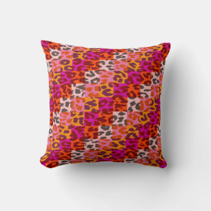 Cojín Decorativo Colorido Leopard Print Squares Checker Pattern 10