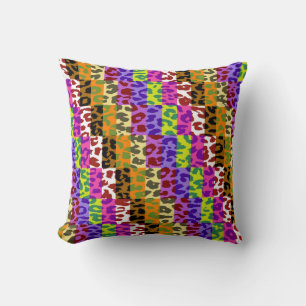 Cojín Decorativo Colorido Leopard Print Squares Checker Pattern 11