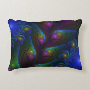 Cojín Decorativo Colorido Luminoso Abstracto Moderno Trippy Fractal