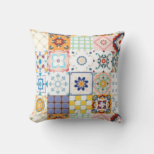 Cojín decorativo colorido Mandala/mosaico marroquí