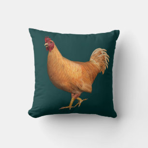 Cojín Decorativo Colorido Naranja Rooster