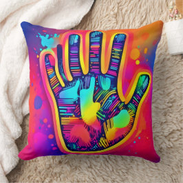 Cojín Decorativo Colorido Neon Five & Half Fingers imprime arte