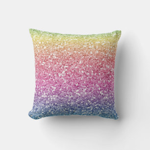 Cojín Decorativo Colorido Ombre Brillante de Moda