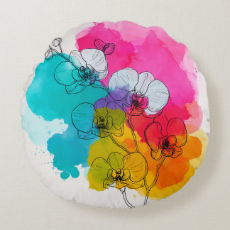Cojín decorativo colorido Orquídea