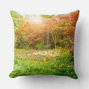 Cojín Decorativo Colorido paisaje de cascada panorámico