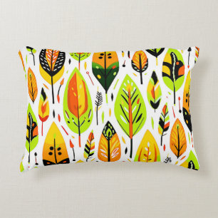 Cojín Decorativo Colorido patrón de hojas sin soldadura Boho