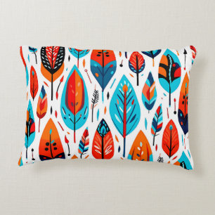 Cojín Decorativo Colorido patrón de hojas sin soldadura Boho