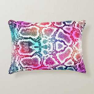 Cojín Decorativo Colorido patrón de textura de piel de serpiente.