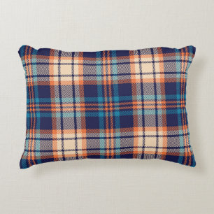 Cojín Decorativo Colorido patrón de yeso azul, naranja, beige. Su